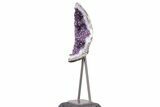 Amethyst Geode with Metal Stand - Dark Purple Crystals #209235-3